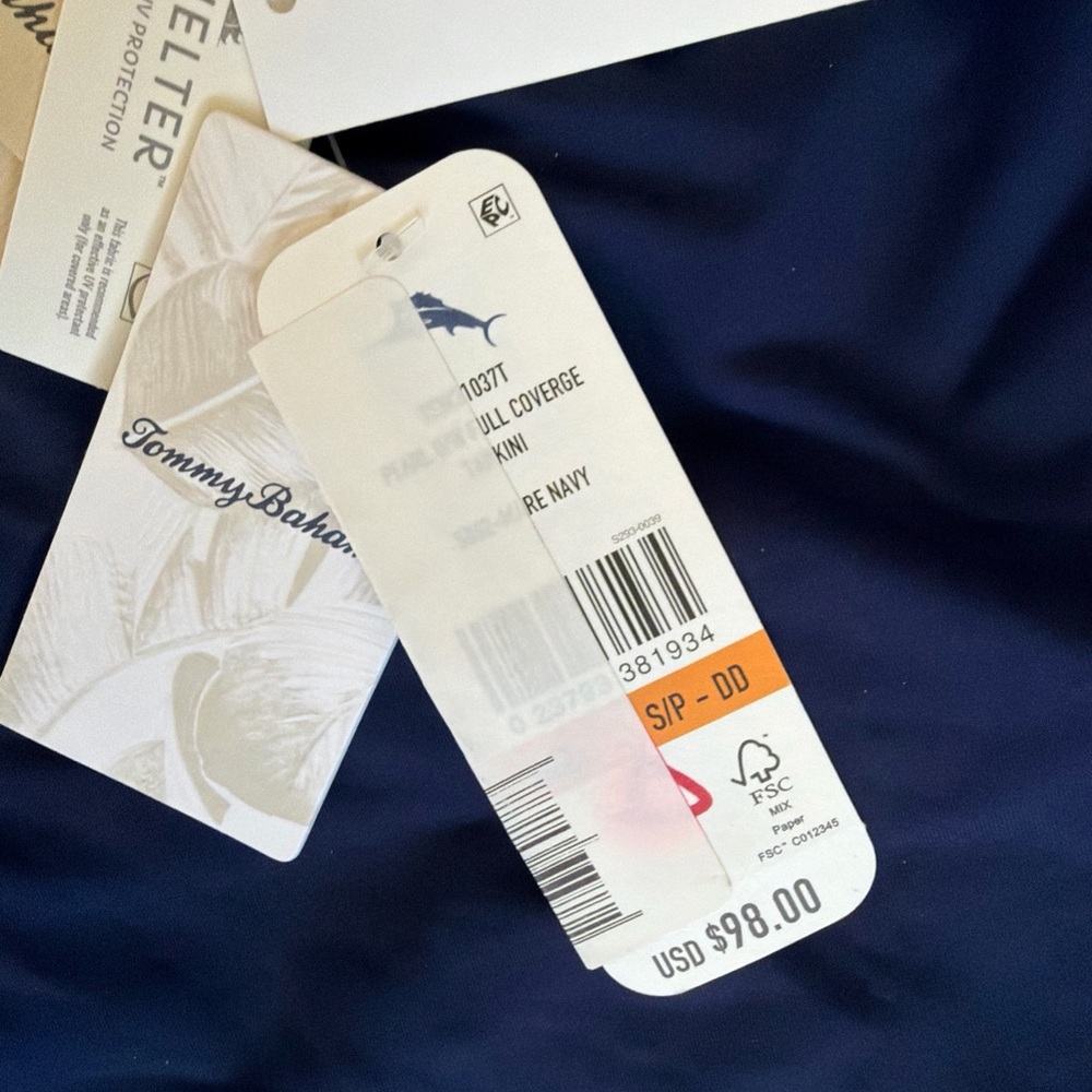 Tommy Bahama Navy Swimsuit - Picture 7 of 11